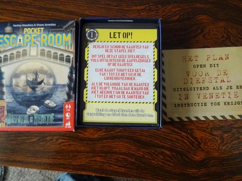 2 x Pocket escape room diefstal in venetie + lot van londen, Hobby en Vrije tijd, Gezelschapsspellen | Kaartspellen, Zo goed als nieuw