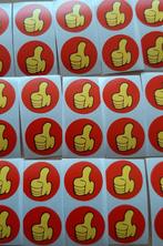 Nr. 4 :  120 stuks gele kleine duimpje omhoog st.  1,5 cm., Verzenden, Nieuw, Meerdere stickers