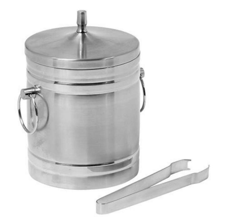 Nieuwe retro dubbelwandige ijsemmer en ijsblokjestang, Huis en Inrichting, Keuken | Keukenbenodigdheden, Nieuw, Ophalen of Verzenden