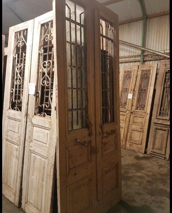 ANTIEKE DUBBELE DEUR 121 X 277 CM, Antiek en Kunst, Curiosa en Brocante, Ophalen of Verzenden