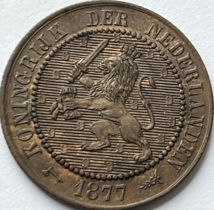 Schitterende 2,5 cent 1877, Postzegels en Munten, Munten | Nederland, Losse munt, Overige waardes, Koning Willem III, Ophalen of Verzenden