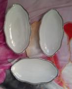 3 antieke Pirkenhammer schalen met zilveren rand, genummerd, Antiek en Kunst, Ophalen of Verzenden