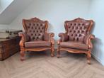 Chesterfield fauteuils, Ophalen, Gebruikt, 75 tot 100 cm, Hout