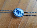 Vintage ketting met bolotie delftablauw vintage, Ophalen of Verzenden, Gebruikt, Overige materialen