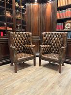 Twee Georgiaanse fauteuils met tonvormige rugleuning, Ophalen, Gebruikt, Info@chesterfieldjunkie.nl, Chesterfield