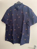 Heren Overhemd Blouse blauw luipaard tijger, Kleding | Heren, Overhemden, Ophalen of Verzenden, Zo goed als nieuw, Blauw