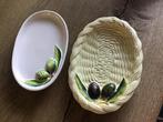 2 HANDGESCHILDERD “KNOFLOOK SCHAALTJES” MADE IN ITALY, Huis en Inrichting, Keuken | Servies, Ophalen of Verzenden