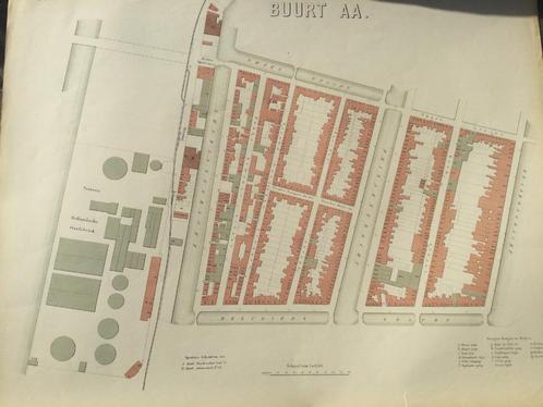 AMSTERDAM, Prinsen,- Keizers- en Lijnbaansgracht e.o., 1876., Antiek en Kunst, Kunst | Etsen en Gravures, Verzenden