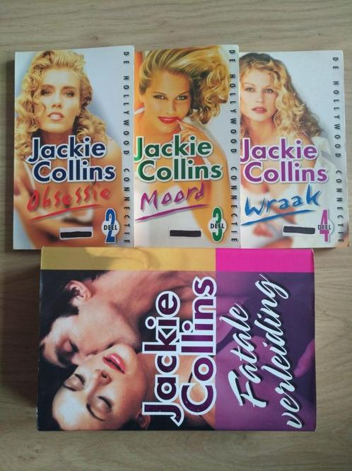 4x boeken Jackie Collins deel 2, 3 en 4 + Fatale verleiding, Boeken, Romans, Gelezen, Ophalen