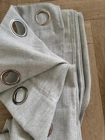 Gordijnen in between ringen nieuw beige grijs 3 stuks beschikbaar voor biedingen