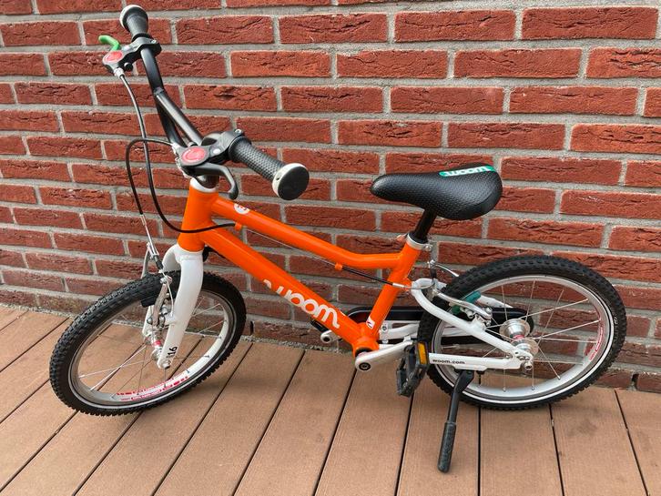 Woom 3 Kinderfiets - Goede staat! Oranje, Fietsen en Brommers, Fietsen | Jongens, Gebruikt, 16 inch, Handrem, Ophalen