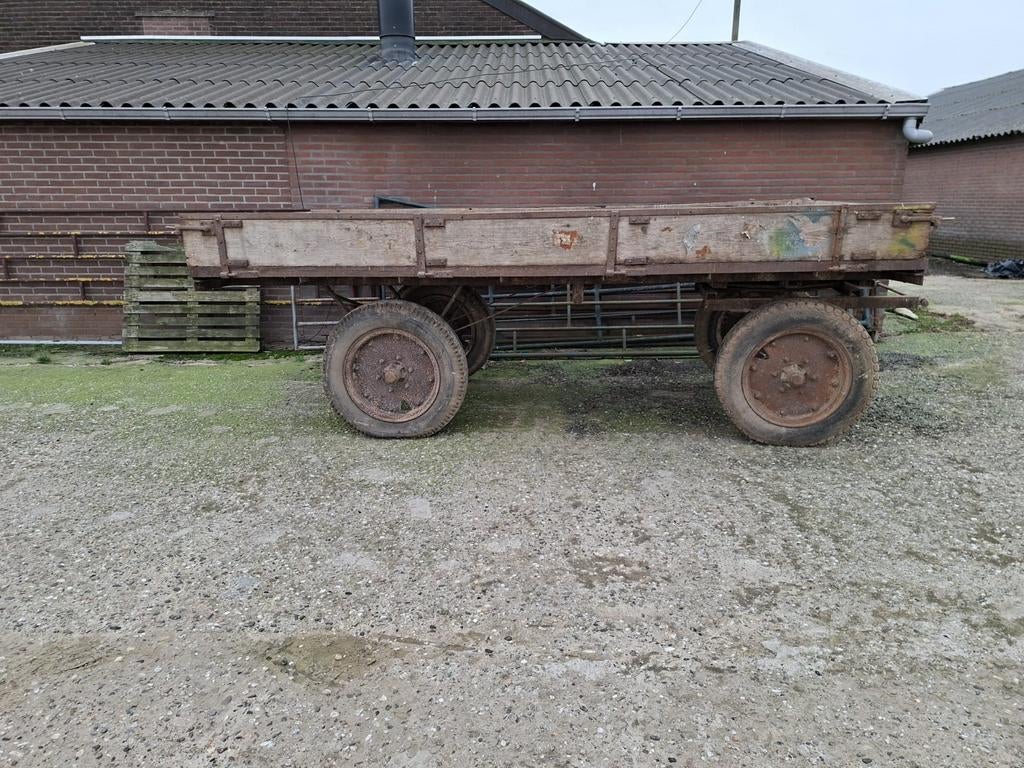 Oude platte wagen, Doe-het-zelf en Verbouw, Transportwagens, 100 liter of meer, Ophalen, Gebruikt, Transportkar