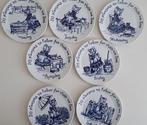 set van 7 Burleigh Ironstone gebakbordjes weekdays blauw wit, Nieuw, Ophalen of Verzenden, Bord(en), Overige stijlen