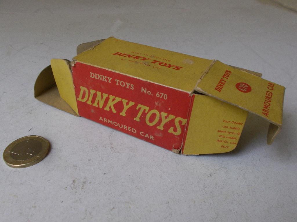 1955 Dinky Toys 670 ARMOURED CAR + Origineel doosje! (-D-), Ophalen of Verzenden, Gebruikt, Auto, Dinky Toys