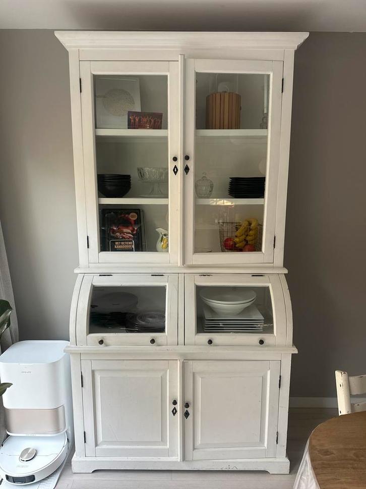 Witte Grutterskast / Bastiaankast Teakhout H210xB120xD52, Huis en Inrichting, Kasten | Buffetkasten, Gebruikt, 200 cm of meer