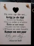 Houten bord met tekst voor toilet, Ophalen of Verzenden, Zo goed als nieuw