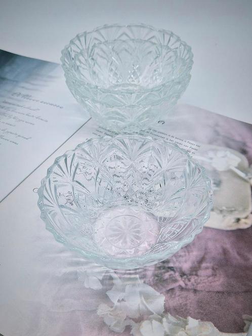 Vintage Glazen Schalen Set van 3, Antiek en Kunst, Antiek | Schalen, Ophalen of Verzenden