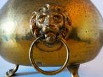 Geelkoperen wijnkoeler champagnekoeler aker ketel leeuwenkop, Antiek en Kunst, Ophalen of Verzenden