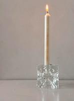 Vintage glazen kandelaar, Antiek en Kunst, Antiek | Glas en Kristal, Ophalen