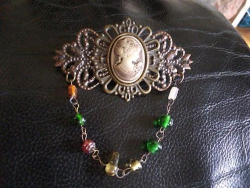 Camee broche met Camee hanger, Sieraden, Tassen en Uiterlijk, Antieke sieraden, Broche, Brons, Ophalen of Verzenden