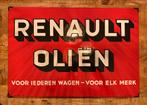 Emaille Reclamebord Renault Oliën, Ophalen of Verzenden, Reclamebord