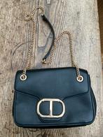 Elegante zwarte Twinset schoudertas met gouden details, Ophalen of Verzenden, Gebruikt, Zwart, Schoudertasje