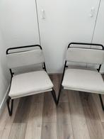 Set van 2 Stoelen - Zwart Frame, Beige Bekleding, Ophalen, Gebruikt, Twee, Overige kleuren