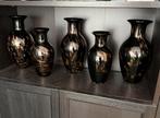 Murano Nason vazen zwart met Aventurijn, Antiek en Kunst, Antiek | Vazen, Ophalen of Verzenden