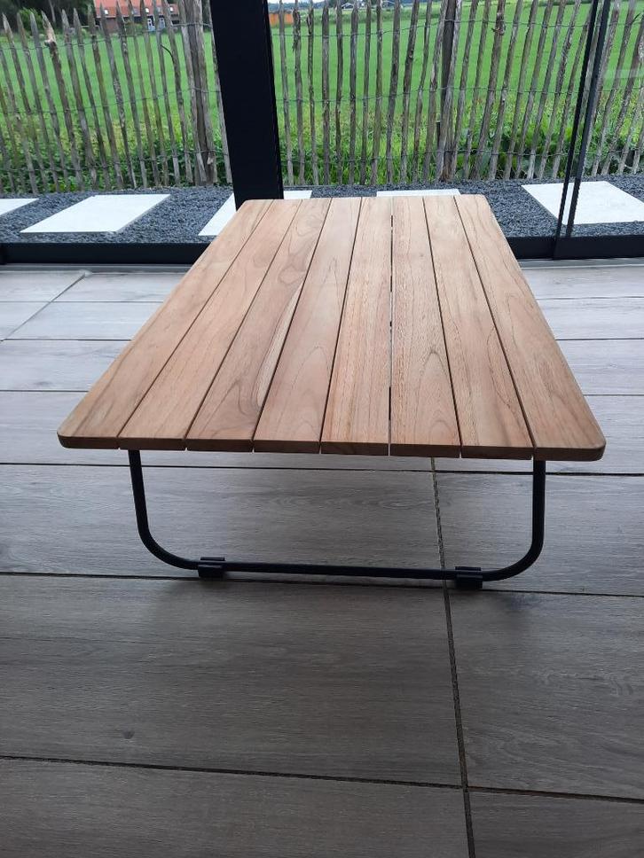 Hip houten salontafel met industriele lijn, Huis en Inrichting, Tafels | Salontafels, Nieuw, Minder dan 50 cm, 50 tot 100 cm, 100 tot 150 cm