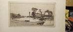 WO.J. NIEUWENKAMP.  Mooie ets Zuid-Hollands vaartje, Ophalen of Verzenden