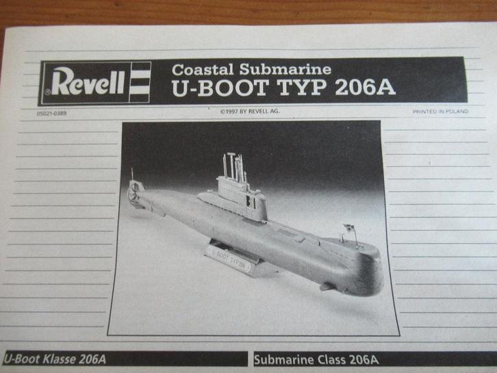 U-Boot typ 206A (Revell 1/144), Hobby en Vrije tijd, Modelbouw | Boten en Schepen, Zo goed als nieuw, 1:50 tot 1:200, Revell, Ophalen of Verzenden