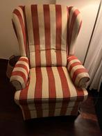Comfortabele fauteuil met gestreept design, Huis en Inrichting, Fauteuils, Ophalen, Gebruikt, Klassiek, 75 tot 100 cm
