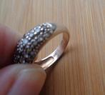 zilveren ring met schitterende steentjes [449], Verzenden, Dame, Zilver, Zilver