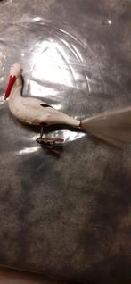 Antieke kerst ooievaar met glasvezelstaart., Diversen, Kerst, Ophalen of Verzenden, Gebruikt