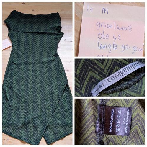 Cora Kemperman jurkje M groen zwart, Kleding | Dames, Gelegenheidskleding, Zo goed als nieuw, Overige typen, Maat 34 (XS) of kleiner
