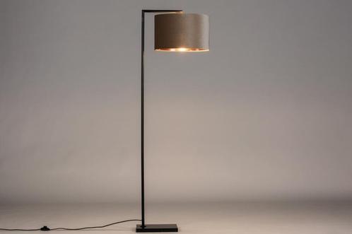 fluweel vloerlamp zwart taupe champagne goud stoel bank lamp, Huis en Inrichting, Lampen | Vloerlampen, Nieuw, Stof, Ophalen of Verzenden
