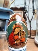 houten paasei met religie afbeelding, Ophalen of Verzenden, Zo goed als nieuw