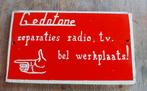 Vintage reclamebordje Gedotone  radio & tv werkplaatsbel, Ophalen of Verzenden