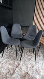 4 grijze eetkamerstoelen € 30,- totaalprijs!!, Huis en Inrichting, Ophalen, Gebruikt, Vier, Modern
