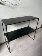 Zwart metalen sidetable, Huis en Inrichting, Tafels | Sidetables, Ophalen, Gebruikt, 50 tot 100 cm, 25 tot 50 cm