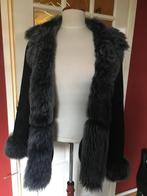 stoere zwarte bontjas, Kleding | Dames, Jassen | Winter, Ophalen of Verzenden, Zo goed als nieuw, Maat 38/40 (M), Zwart