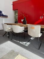 6x boucle stoel - eetkamerstoel boucle - set stoelen beige, Ophalen, Nieuw, Stof, Vijf, Zes of meer stoelen