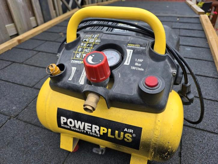 Powerplus POWX1721 Compressor-6 Liter, Doe-het-zelf en Verbouw, Compressors, Gebruikt, Minder dan 25 liter, Minder dan 200 liter/min