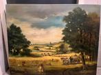 Heel groot antiek olieverf schilderij, Ophalen of Verzenden