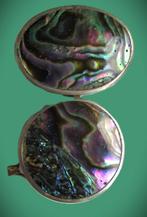Snuifdoos Abalone schelp~Verzilverd Pillendoosjes~Alpaca, Antiek en Kunst, Ophalen of Verzenden
