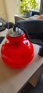 Ouderwetse Rode Hanglamp, Gebruikt, Ophalen of Verzenden, Glas, Minder dan 100 cm
