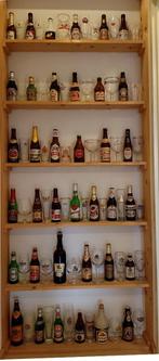 42x Bierfles en bijpassend glas OOK PER SET TE KOOP, Ophalen, Gebruikt, Bierglas