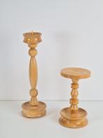 Vintage brutalist zuil & vloer kandelaar hout 1970 pedestal, Huis en Inrichting, Woonaccessoires | Zuilen en Pilaren, N, Ophalen of Verzenden