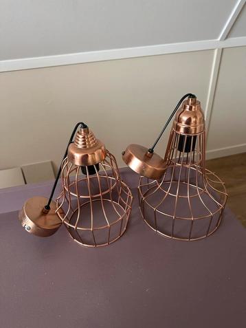 Rosé Gouden Hanglamp - Staal - Als Nieuw! 2 stuks beschikbaar voor biedingen