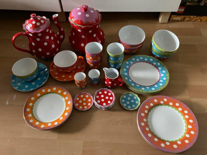 Oillily theeservies - kleurrijk en vrolijk!, Huis en Inrichting, Keuken | Servies, Nieuw, Compleet servies, Overige stijlen, Aardewerk